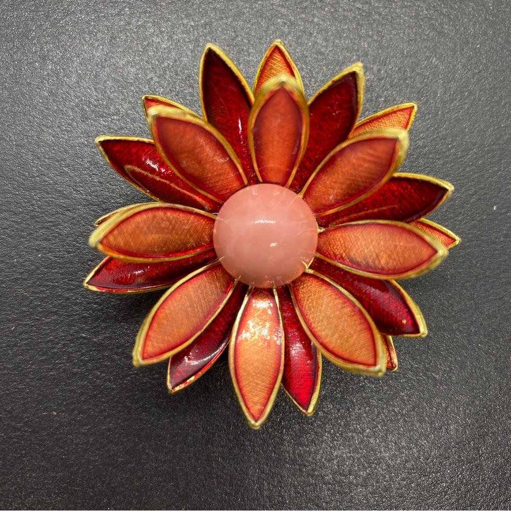 Vintage Made in Germany Tri-Colored Brooch in a beautiful Lotus.  J04230324